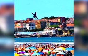 WATCH: Close Call as Fighter Jet Almost Crashes Into a Beach Full of People During Air Show in Spain | The Gateway Pundit