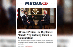 Far-Left Fake News Website Mediaite Attacks Vice President Vance for Sitting with TGP’s Jim Hoft and Sending a Message to the “VINDICATION” Conference Attendees | The Gateway Pundit