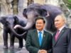 Putin receives two elephants from the president of Laos, a symbolic gift that displays the friendship between Russia and Laos for the 65th Anniversary of diplomatic relations between both nations. | The Gateway Pundit