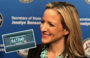 IT’S AGAINST MI SOS RULES To Issue A Personalized License Plate Calling For Violence Against Any Individual —So, Why Did MI SOS Jocelyn Benson’s Office Approve An “86 TRMP” Personalized License Plate? | The Gateway Pundit