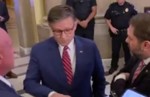 Arizona Sens. Gallego And Kelly Get In Mike Johnson’s Face About Not Swearing In Adelita Grijalva