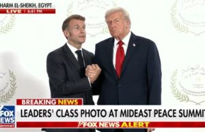 President Trump Dominates Macron in Power Play Handshake During Historic Gaza Peace Deal (VIDEO) | The Gateway Pundit